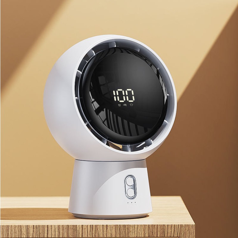 Smart 5-Speed Rechargeable Portable Table Fan English Remote Control Plastic Desktop Office Household Battery Five Wind Speeds