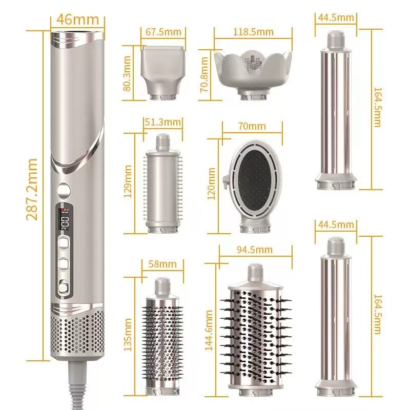 High Speed Multifunctional Hair Dryer  5-In-1 Hair Styler Set Powerful Curler Hot Air Styler Brush