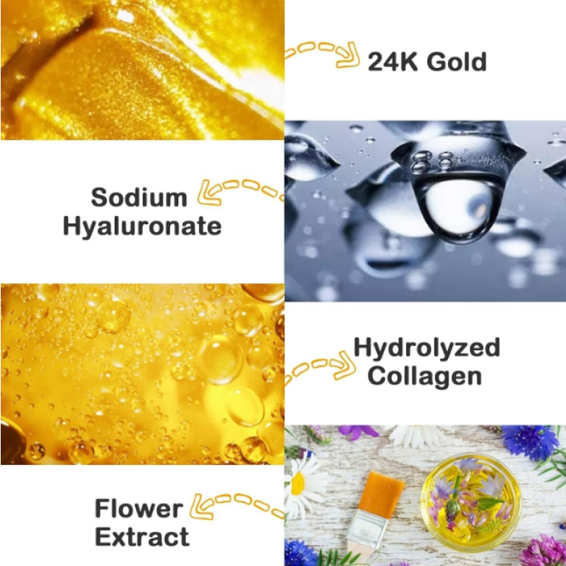24K Gold Collagen Mask.It Is a Hydrating and Moisturizing Bone Collagen Hydrogel Sheet Mask,a High-end Product for Beauty Salons