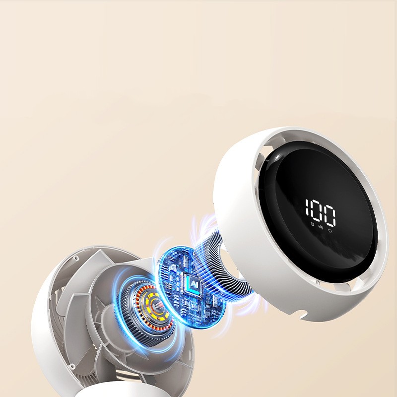 Smart 5-Speed Rechargeable Portable Table Fan English Remote Control Plastic Desktop Office Household Battery Five Wind Speeds