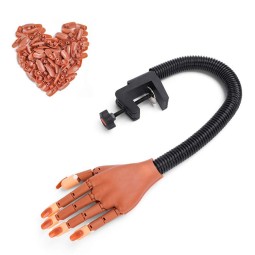 Nail Mannequin Training Practice Hand with 100pcs Coffin Nail Tips for Acrylic Nails Beauty Training