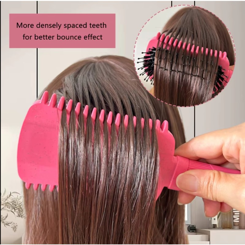Custom logo Eco Friendly Curly Hair Styling Curl Defining Brush Detangling Massage Comb