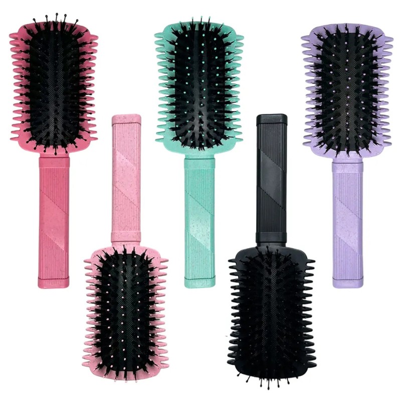 Curly Hair Roll Brush Detangling Curl Defining Bristle Curly Hair Comb Styling Tools Hair Brush for Women