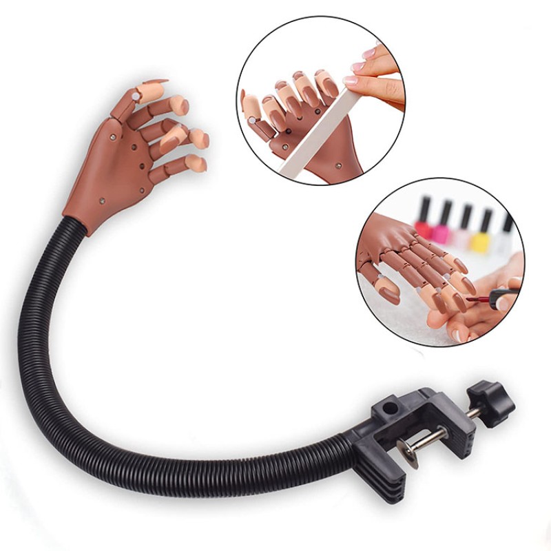 Nail Mannequin Training Practice Hand with 100pcs Coffin Nail Tips for Acrylic Nails Beauty Training