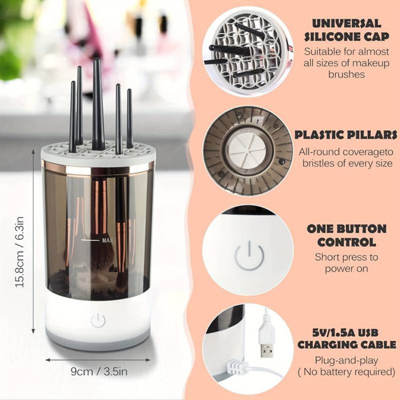 Convenient Quick Cleaning 7000RPM Automatic Rotate Spinner Electric Makeup Brush Cleaner Device