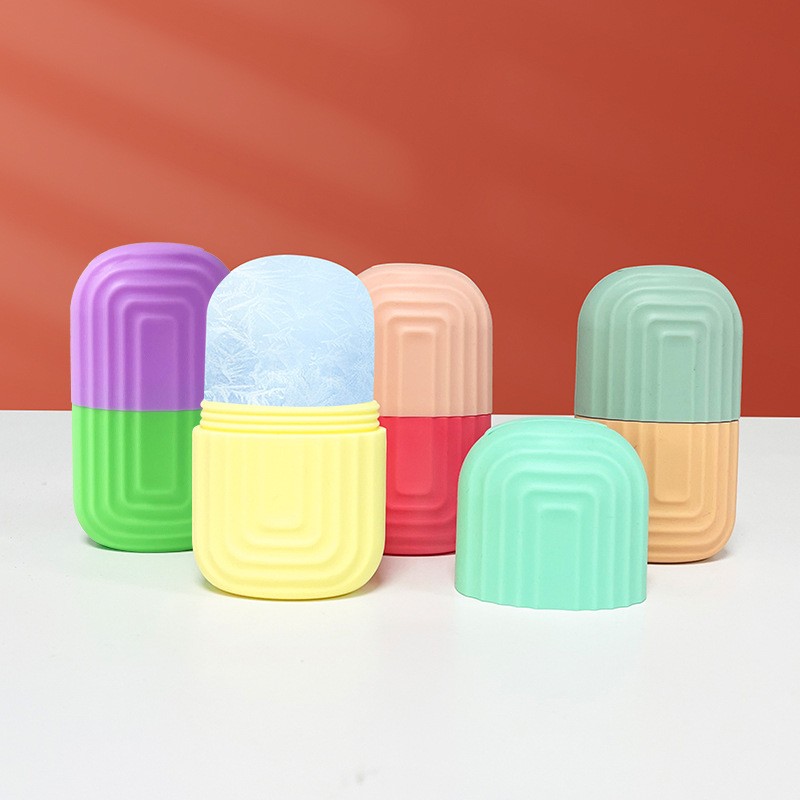 Wholesale Silicone Quality Facial Ice Rollers Glow Cube Roller Mold for Skin Care V Shape Ice Roller Facial