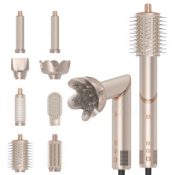 High Quality 8 in 1 DC Motor Hair Dryer 11000rpm High Speed Multi-Function Folding Hot Air Comb Electric LCD Temperature Display