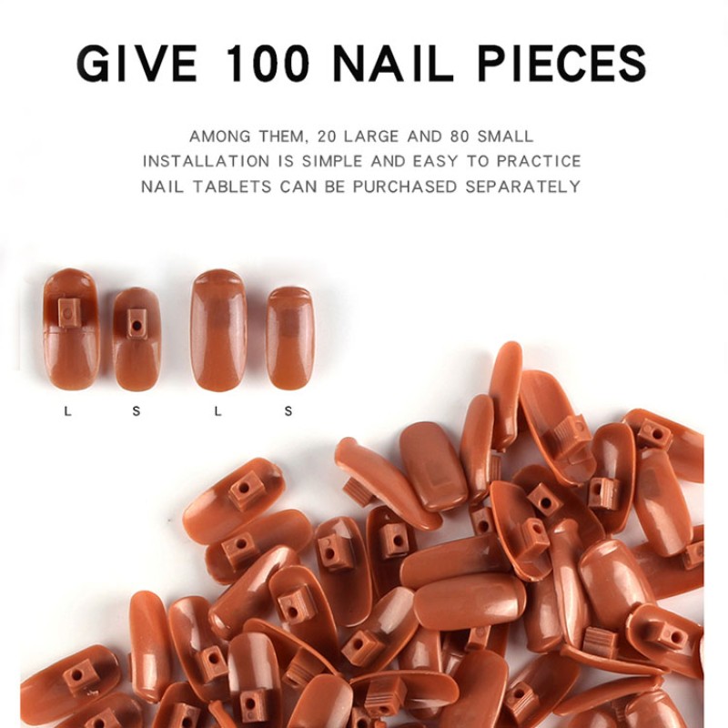 Nail Mannequin Training Practice Hand with 100pcs Coffin Nail Tips for Acrylic Nails Beauty Training
