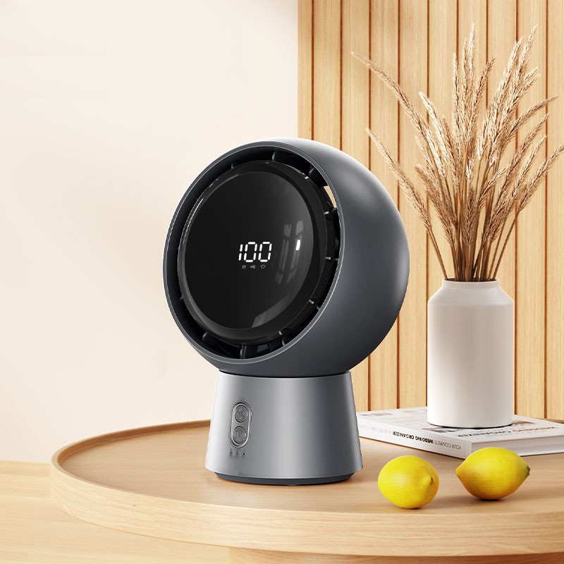 Smart 5-Speed Rechargeable Portable Table Fan English Remote Control Plastic Desktop Office Household Battery Five Wind Speeds