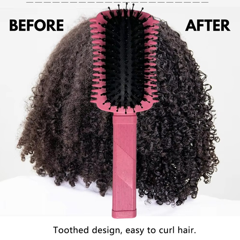 Custom logo Eco Friendly Curly Hair Styling Curl Defining Brush Detangling Massage Comb