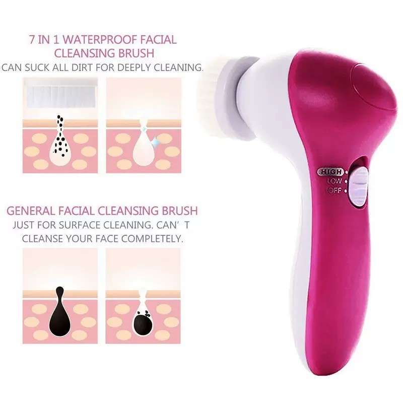 Manufacture 4 in 1 Face Exfoliating Facial Cleaner High Effetioncy Scrub Pore Cleaner Rotating Sonic Facial Cleansing Brush