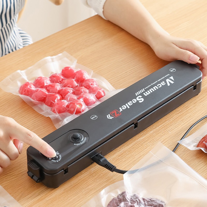 220V/110V Plastic Electric Stand/Table Vacuum Sealer Packaging Machine Black Household Food Vacuum Bags 10pcs Free Vacuum Bags