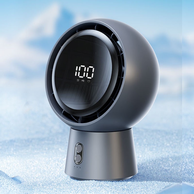 Smart 5-Speed Rechargeable Portable Table Fan English Remote Control Plastic Desktop Office Household Battery Five Wind Speeds