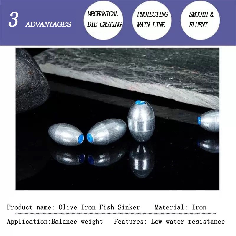 Olive Iron Fishing Sinkers Manufacturer - Worldwide Shipping Plastic Core Sea Fishing