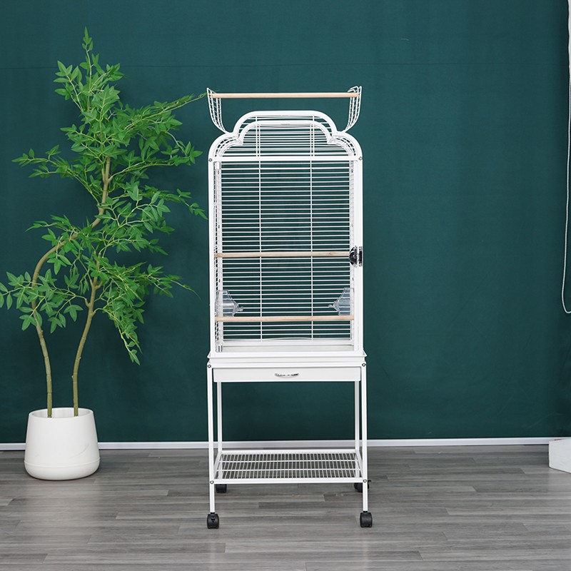 Large Parrot Cage Manufacturer - OKKPETS Manufacturer Black Metal Iron 4 Wheels