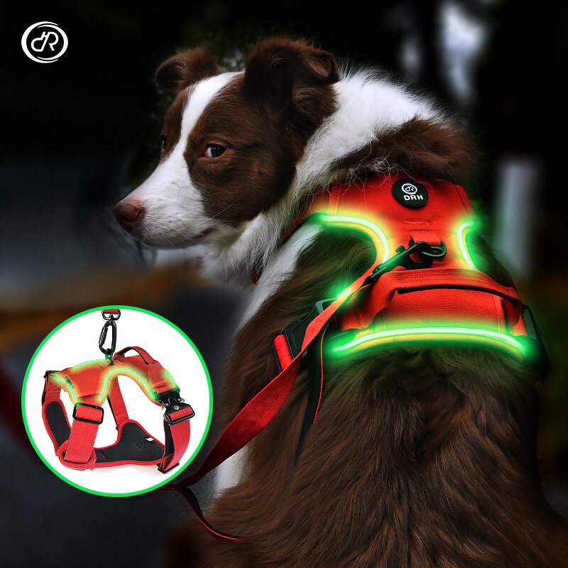 LED Dog Harness Manufacturer - Light Breathable Heavy Duty Custom Reflective QR Code
