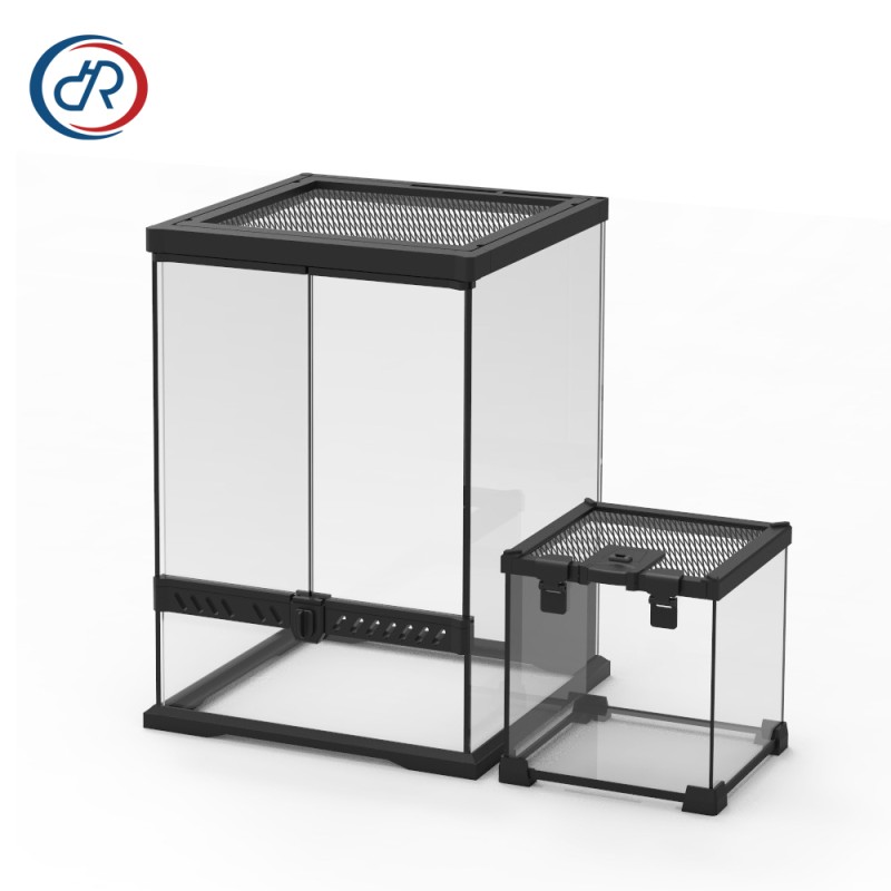 Tempered Glass Reptile Terrarium Manufacturer - DRH Rainforest Habitat Stackable Ventilation