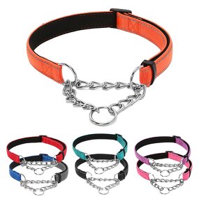 Martingale Dog Collar Manufacturer - Stainless Steel Chain Reflective Nylon Fabric