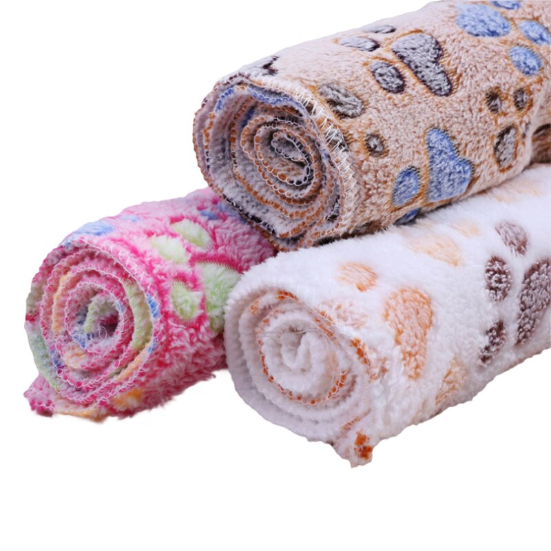 Pet Dog Bed Cushion Manufacturer - Wholesale Soft Warm Coral Velvet Paw Pattern