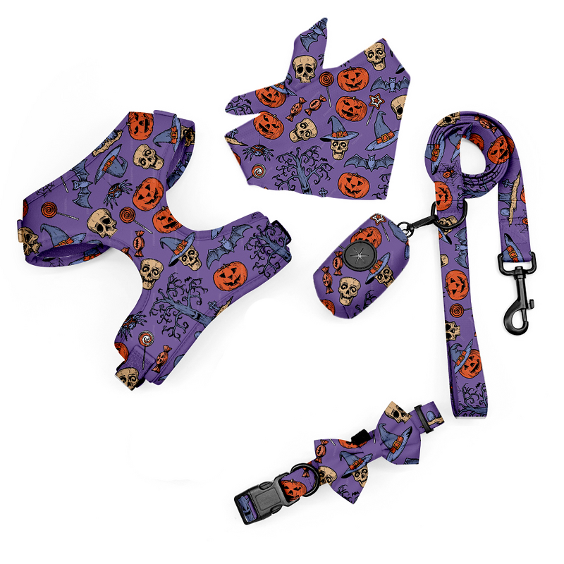 Halloween Dog Harness Set Manufacturer - OKKPETS 2025 Adjustable No Pull Custom