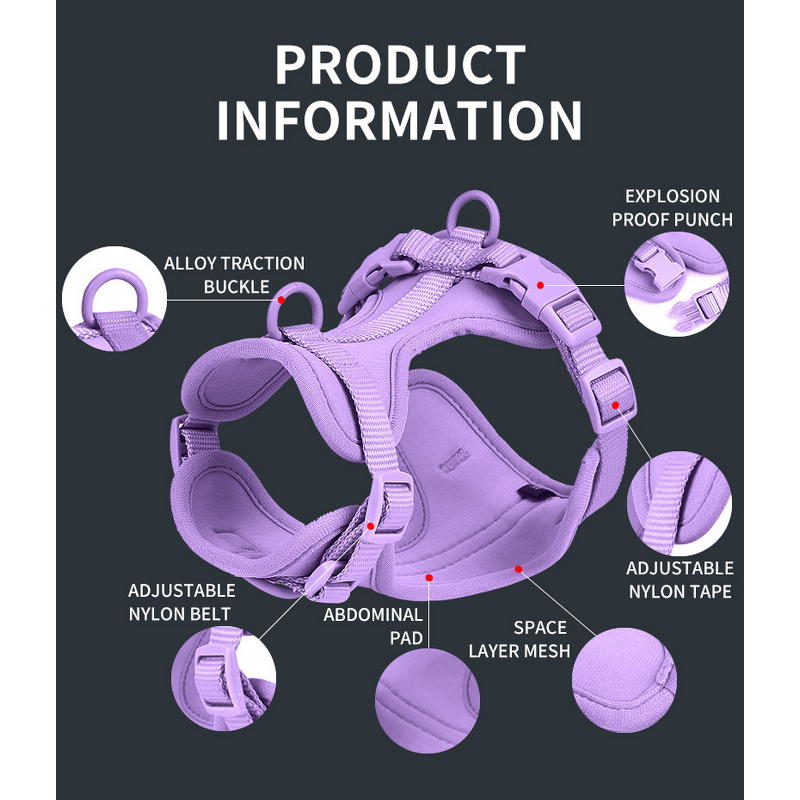 No Pull Dog Harness Set Manufacturer - OKKPETS Waterproof Breathable Air Cloth Custom