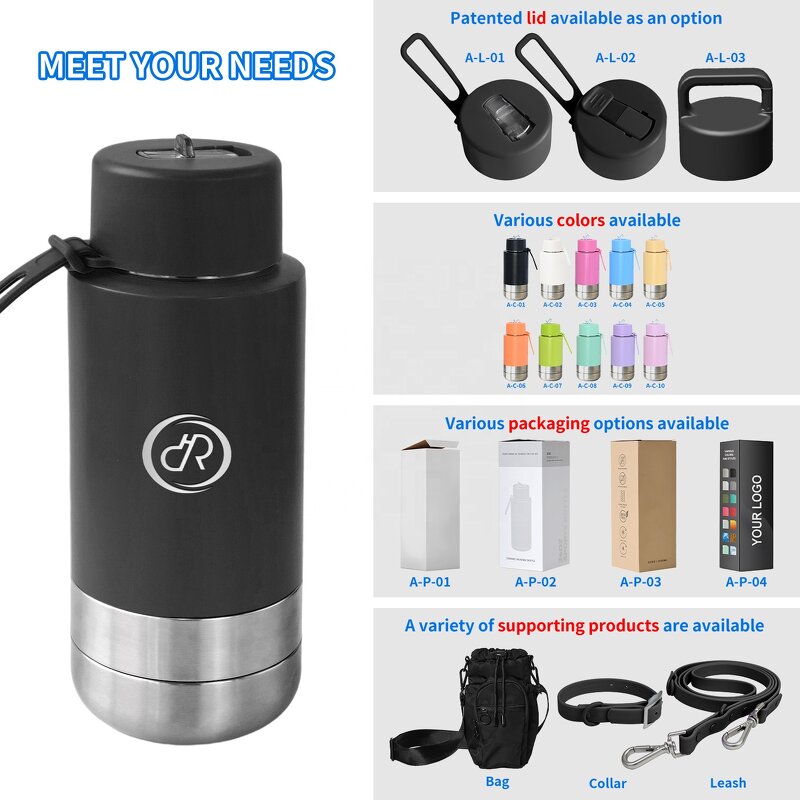 Portable Dog Water Bottle Manufacturer - 32OZ Stainless Steel Outdoor Travel