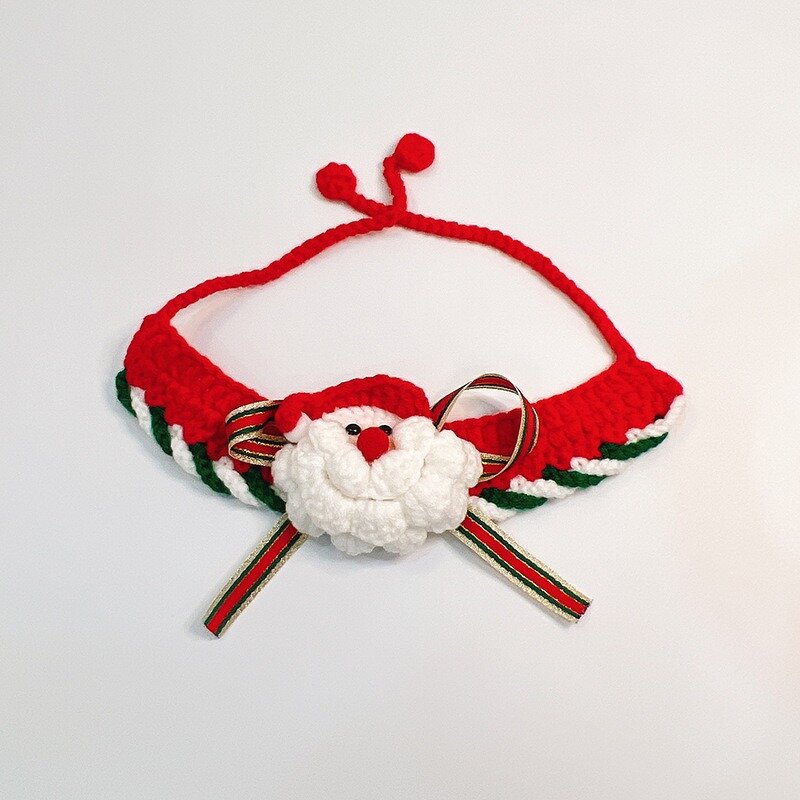 Santa Reindeer Dog Scarf Manufacturer - 2025 Knit Yarn with 3D Decor Adjustable