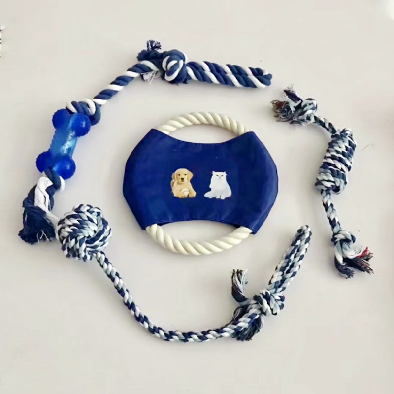 Dental Rope Dog Chew Set Manufacturer - 2021 Wholesale Cotton Durable Interactive