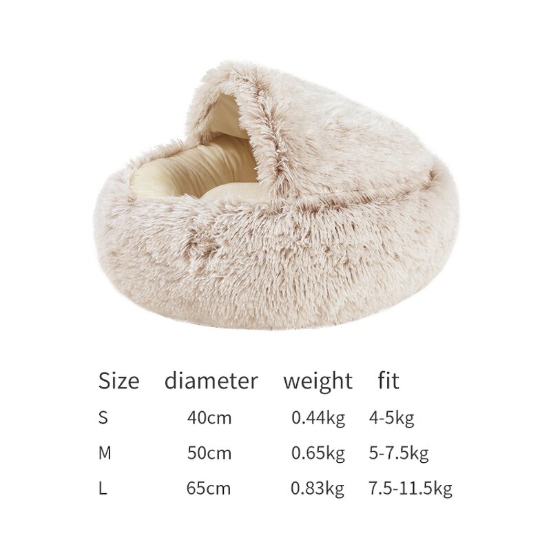 Macaron Round Cat Bed Manufacturer - Luxury Half-Pack Soft Comfortable PP Carton