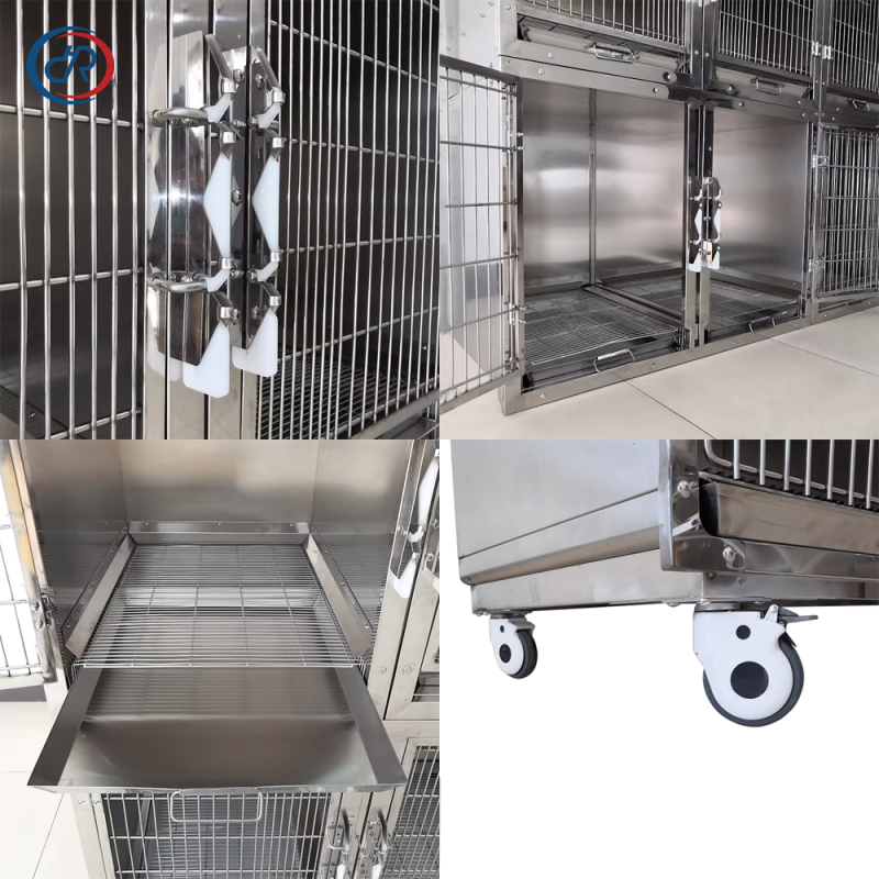 Stainless Steel Veterinary Cage Manufacturer - DRH Wholesale Three-Storey Thirteen Compartments