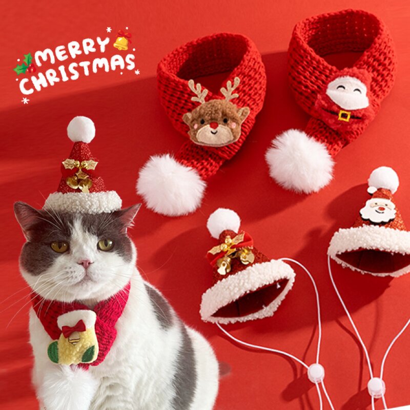 Knitted Christmas Pet Set Manufacturer - 2025 New Design Scarf Hat INS Style