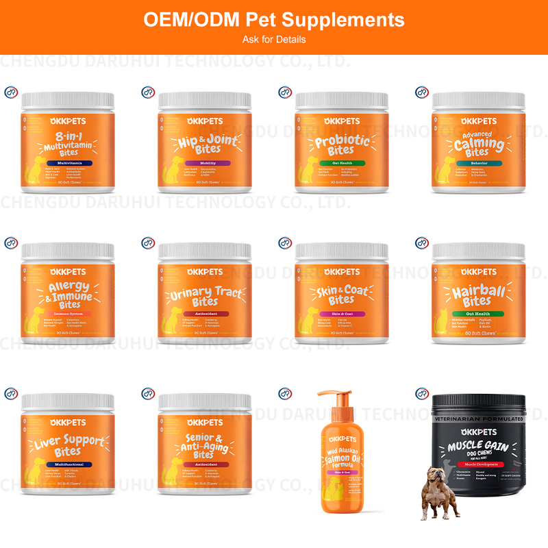 Dog Muscle Builder Soft Chews Manufacturer - OKKPETS High Protein Weight Gain Suplementos
