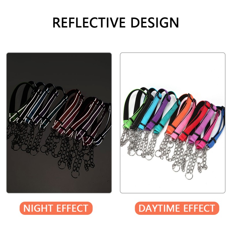 Martingale Dog Collar Manufacturer - Stainless Steel Chain Reflective Nylon Fabric
