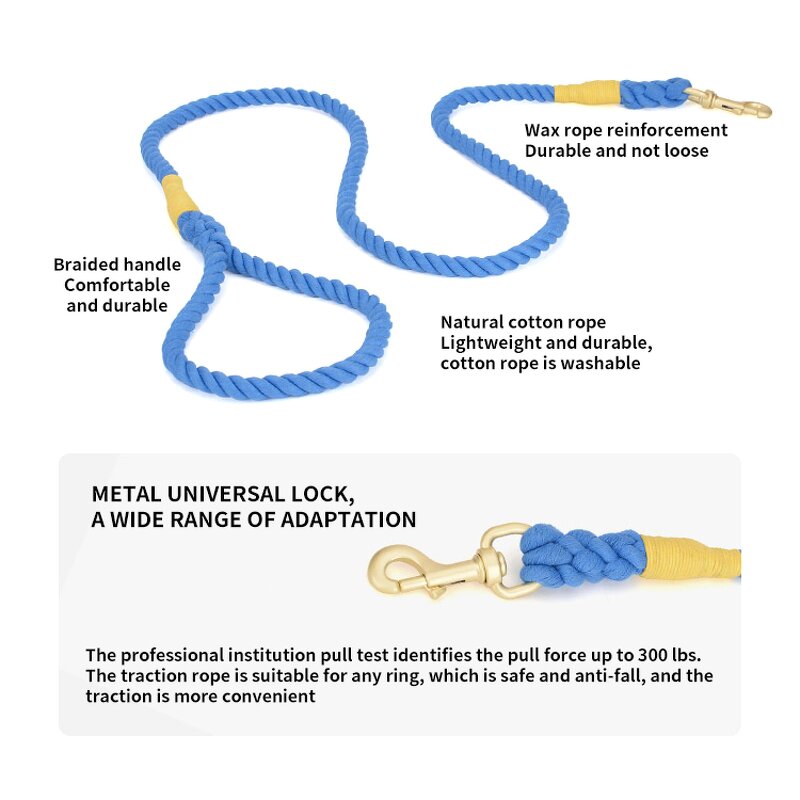 Cotton Rope Dog Leash Manufacturer - Fancy Colored Luxury Purple