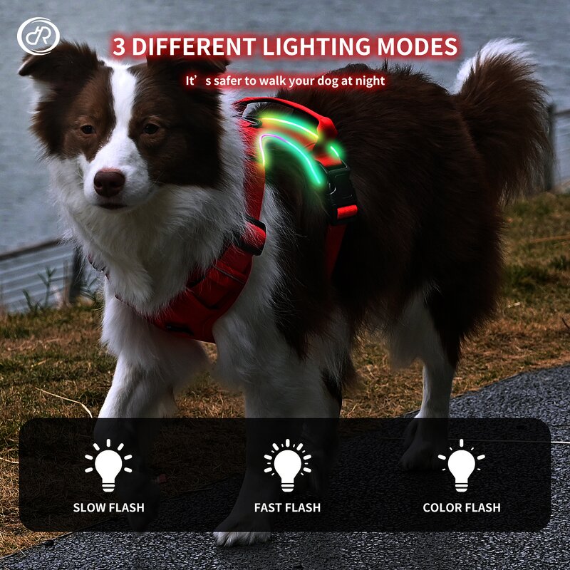 LED Dog Harness Manufacturer - Light Breathable Heavy Duty Custom Reflective QR Code