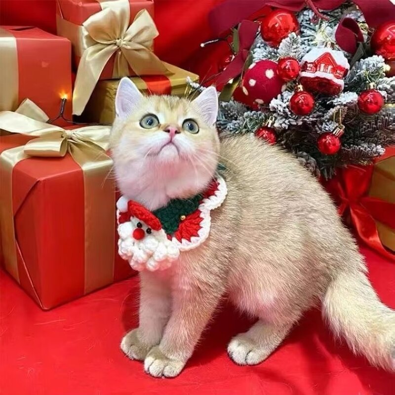 Christmas Pet Scarf Manufacturer - OKKPETS Hot Sale Triangle Plaid Dog Bandanas