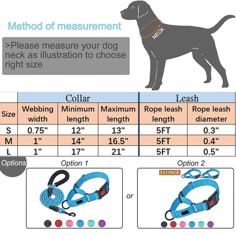 Martingale Dog Collar Set Manufacturer - OEM/ODM Reflective Polyester Nylon 2 Inch