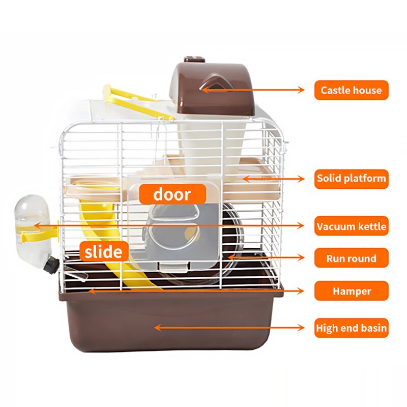 Portable Hamster Cage Manufacturer - Small Castle Double Storey Villa with Cabin