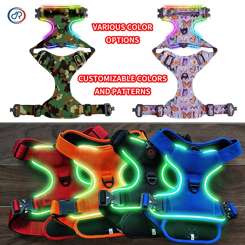 LED Dog Harness Manufacturer - Light Breathable Heavy Duty Custom Reflective QR Code