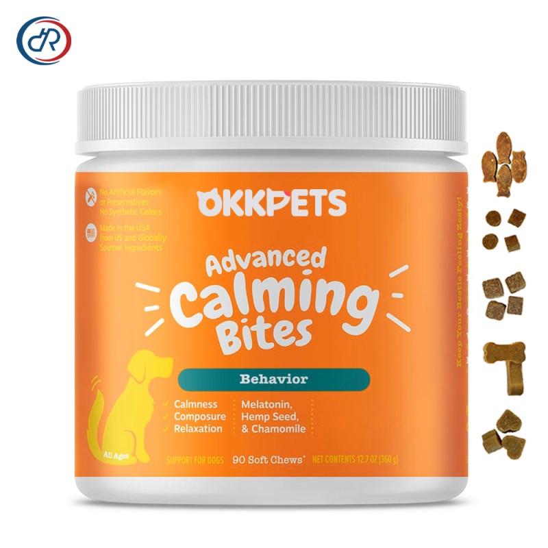 Dog Calming Soft Chews Manufacturer - OKKPETS Customized Private Label Anxiety Relieve