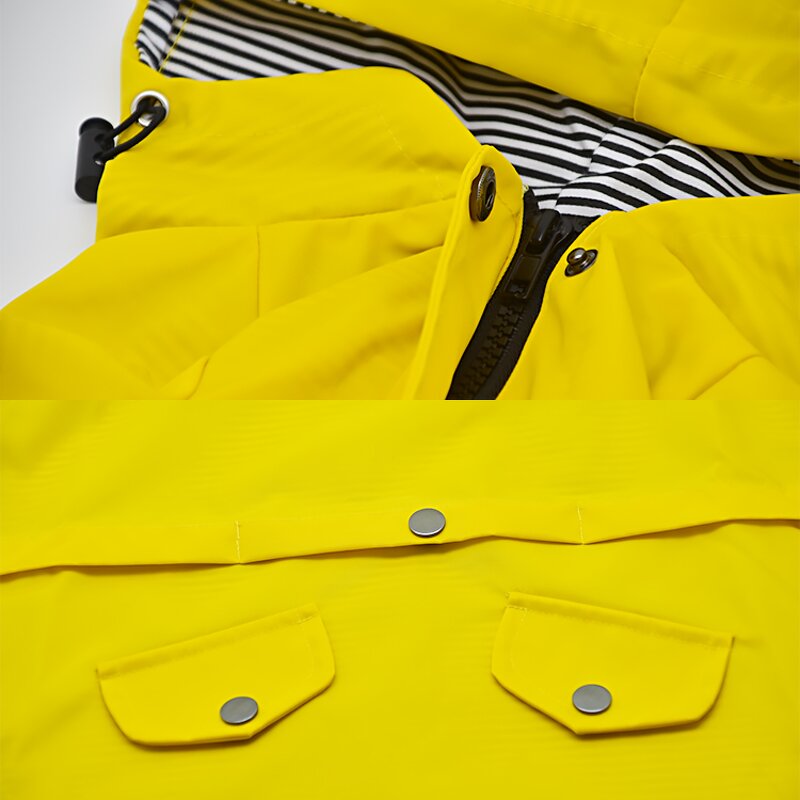Dog Raincoat Manufacturer - British Style Hot Sale Yellow Stripe with Hood
