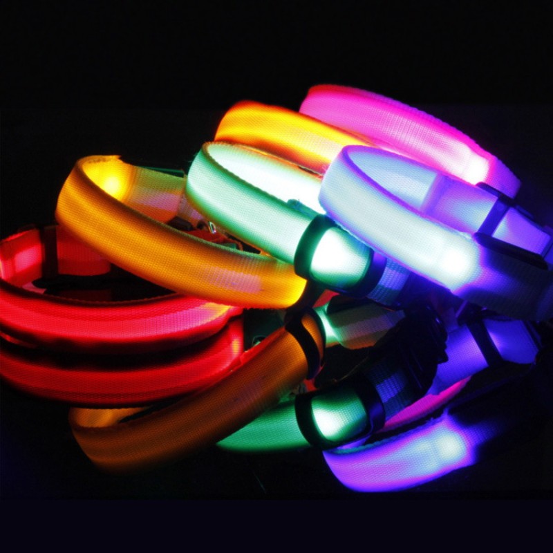 Rechargeable LED Dog Collar Manufacturer - Luminous Fluorescent Nylon Safety
