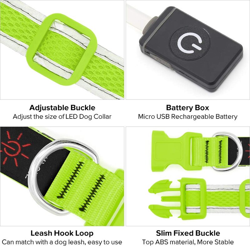 LED Dog Collar Manufacturer - USB Rechargeable Light up Soft Mesh Safety