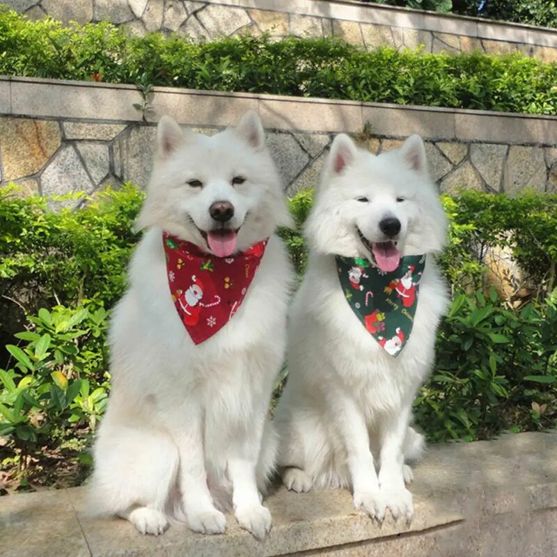 Christmas Pet Scarf Manufacturer - OKKPETS Hot Sale Triangle Plaid Dog Bandanas
