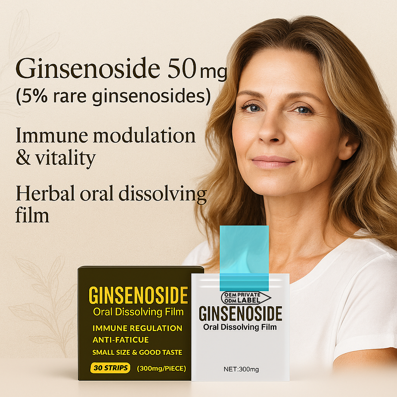 Ginsenoside Oral Film Supplier - Hot Sale OEM/ODM Premium Ginseng No Water