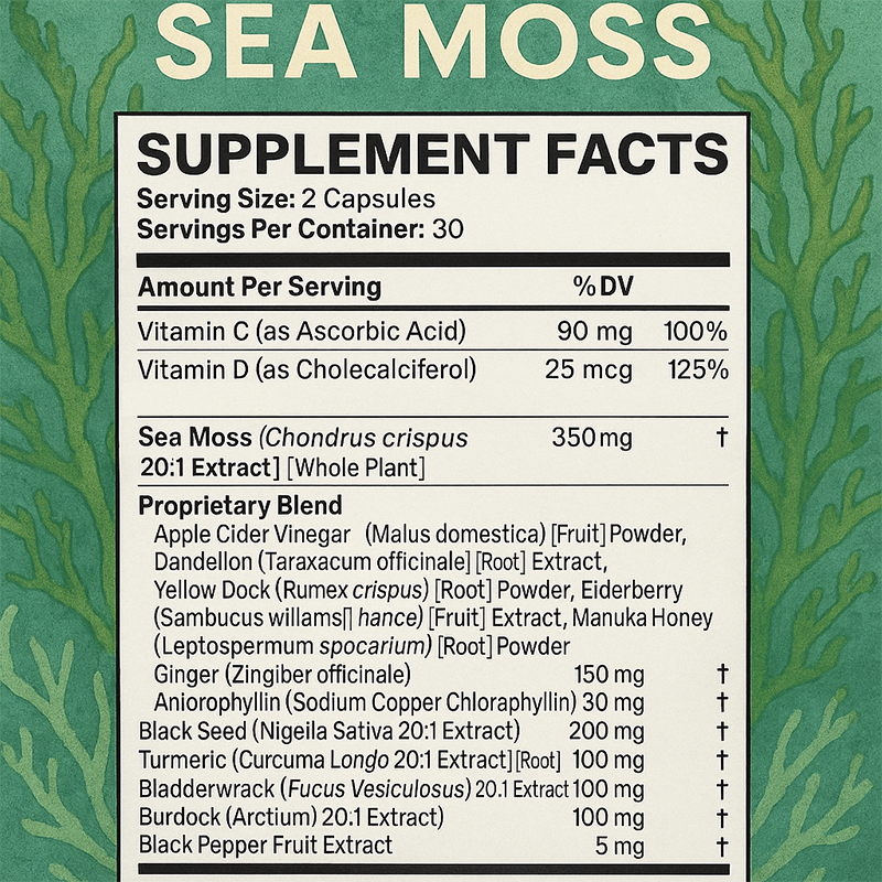 Sea Moss Capsules Manufacturer - Private Label 16-in-1 Black Seed Oil Complex