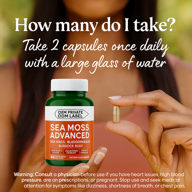 Sea Moss Plus Capsules Factory - Factory Supply Dietary Fiber Supplement Adults