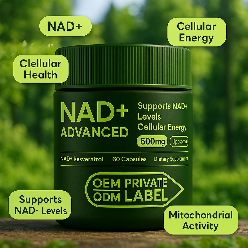 NAD+ Capsules Supplier - OEM Enhanced Liposomal Nicotinamide Riboside Resveratrol