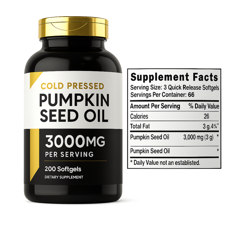 Pumpkin Seed Oil Softgels Supplier - Wholesale Vegan Cold Pressed with Saw Palmetto