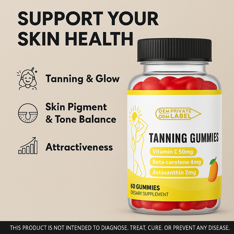 Tanning Gummies Factory - Private Label Astaxanthin Beta-Carotene Organic